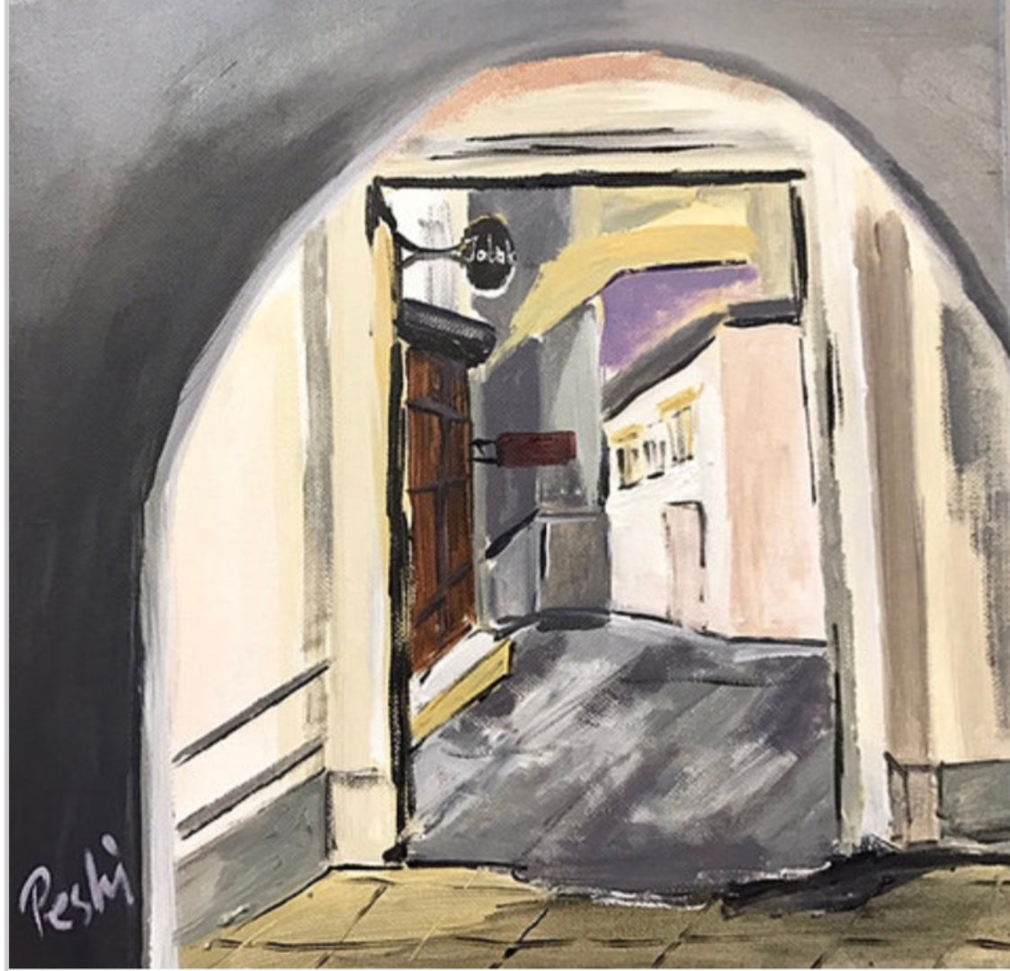 Courtyard in Vienna | Acrylic Painting