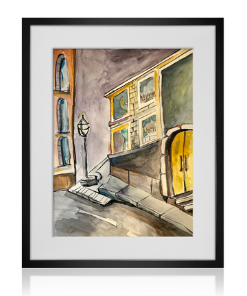Menorahs Above Manhattan | Watercolor