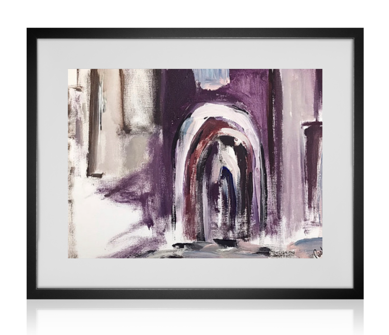 Arches of Old in Pink  |  Acrylic Painting