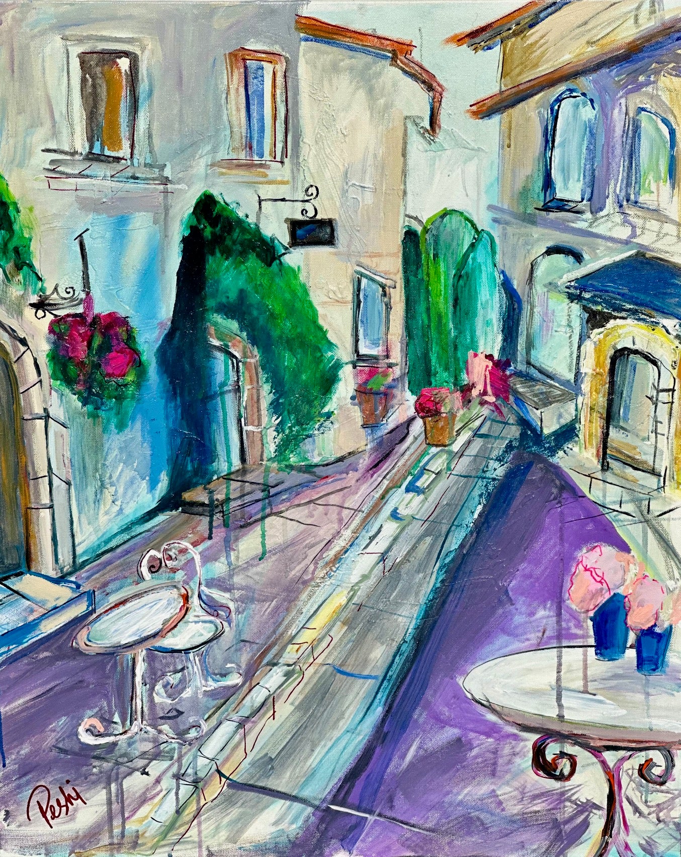 July in Paul De Vence | original painting | 24x30