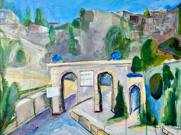 the Holy Ari's Mikvah. Tzfat. 24x26 Acrylic on canvas