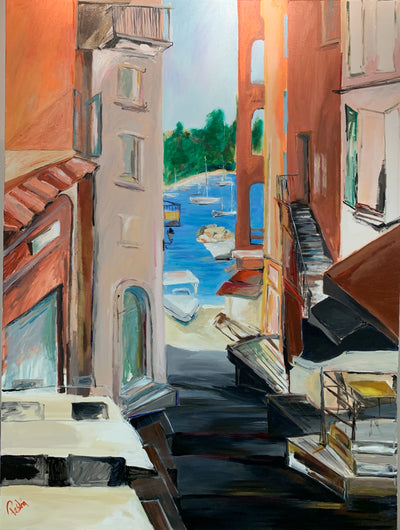 Cote d' Azur Waters of Monaco, Ville Franche | Acrylic Painting