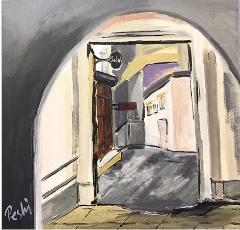 Courtyard in Vienna | Acrylic Painting