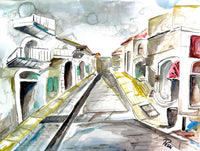 Rainy Day Near Music Square | Watercolor