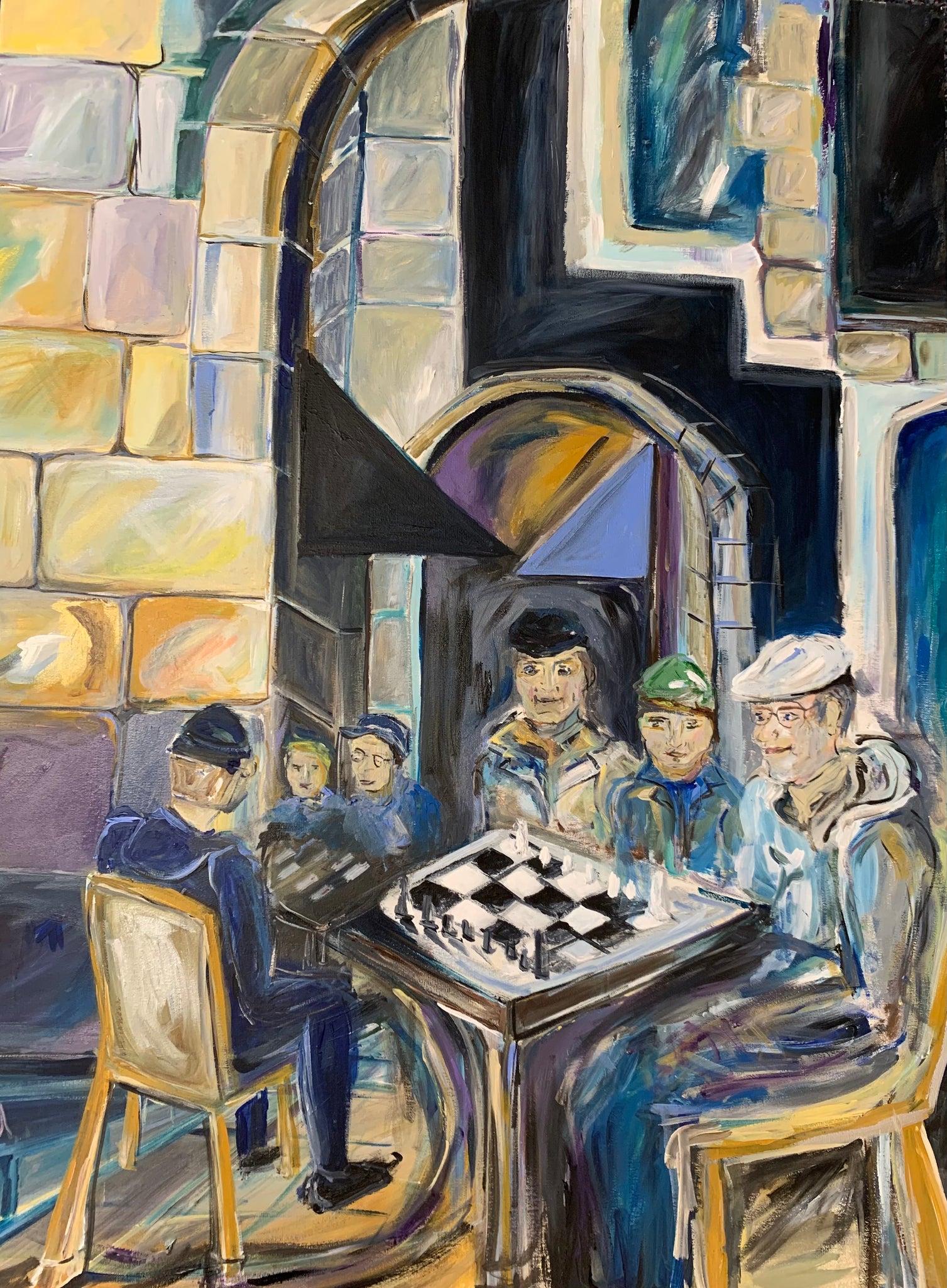 Card Players of Jerusalem | Acrylic Painting