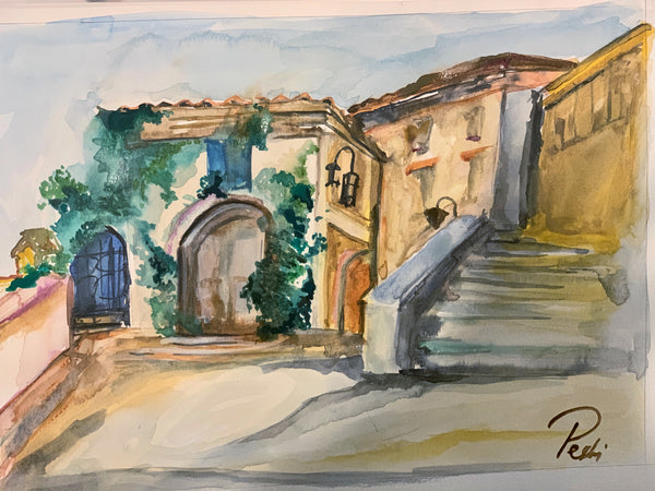 Eze Village, Southern France | Watercolor