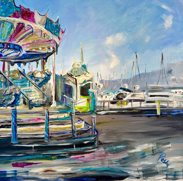 Carousel at Monte Carlo | Acrylic Painting