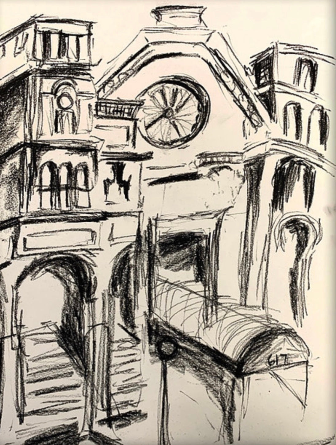 Park East Synagogue, NY | Charcoal