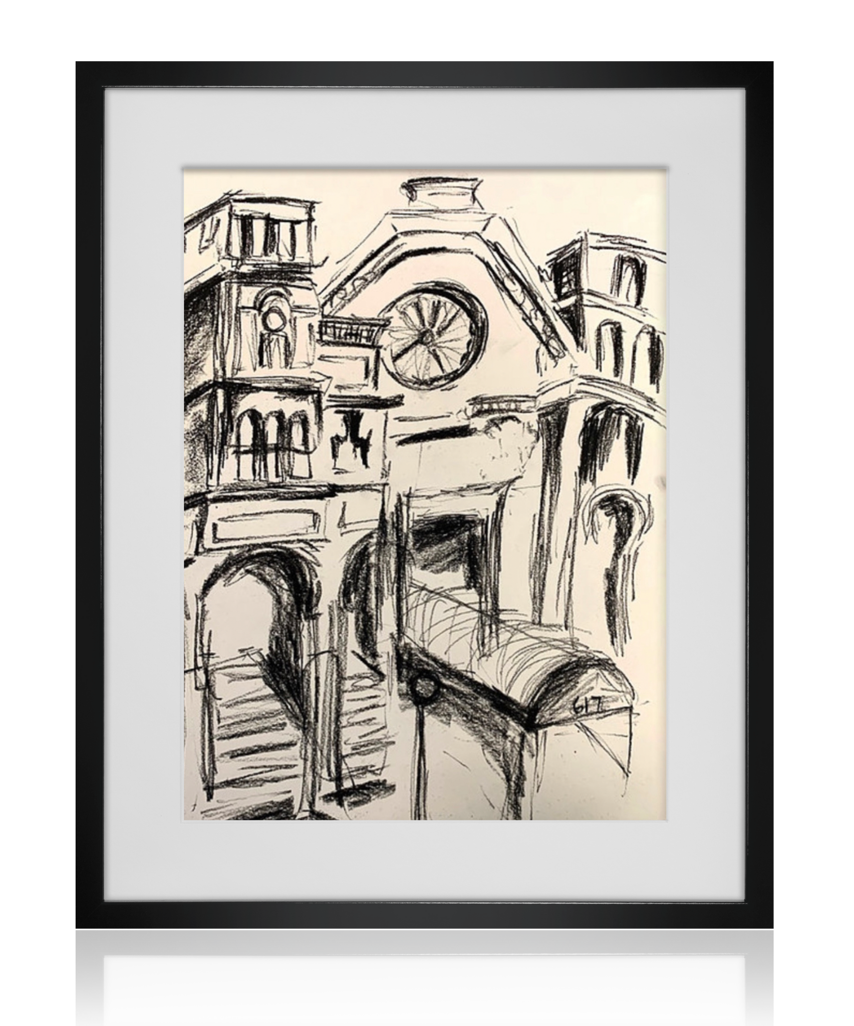Park East Synagogue, NY | Charcoal